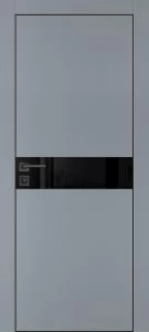Межкомнатная дверь PX-13 черная кромка с 4-х ст. Серый матовый