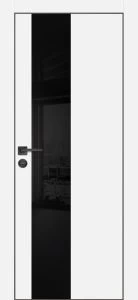 Межкомнатная дверь PX-6 черная кромка с 4-х ст. Белый матовый
