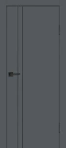 Межкомнатная дверь P-20 AL черный молдинг Графит