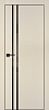 Межкомнатная дверь PX-11  черная кромка с 4-х ст. Бежевый матовый